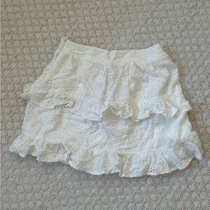White Eyelet Ruffle Skirt